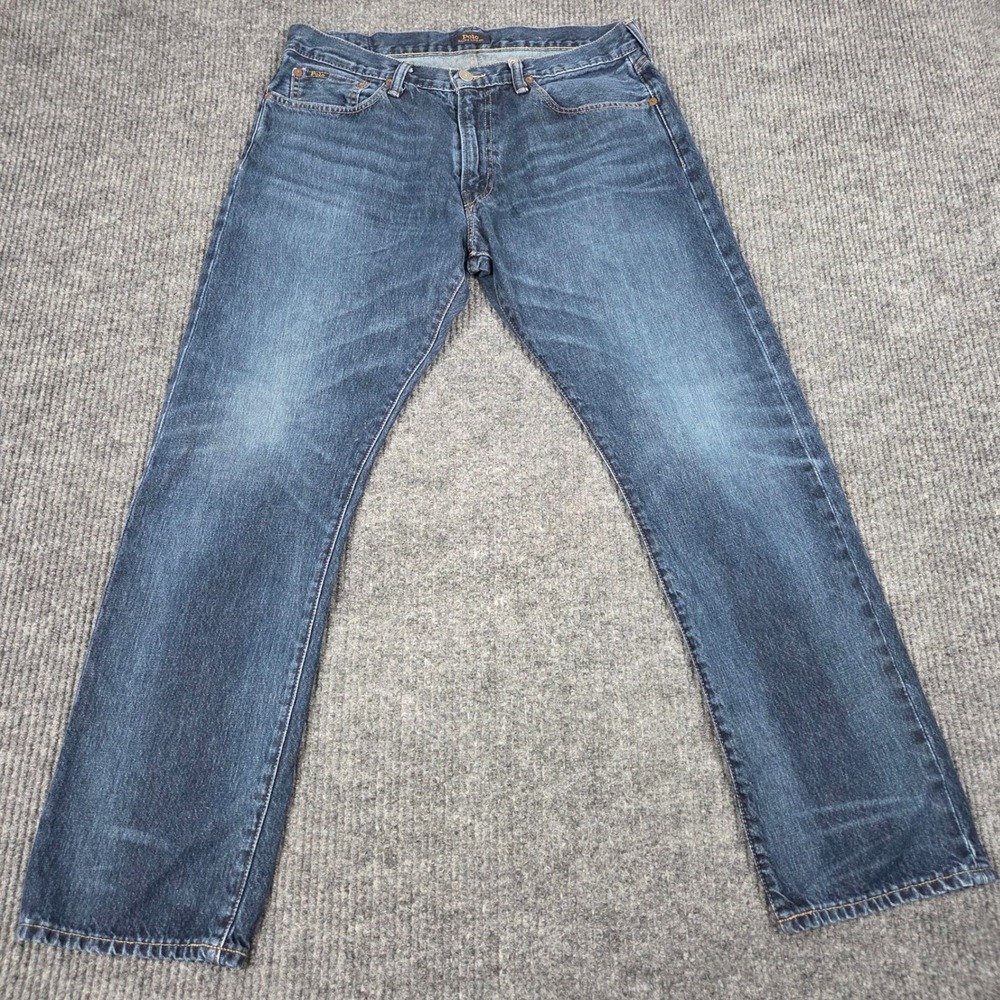 Polo Ralph Lauren Mens Straight Leg Dark Wash Denim Jeans 34x32 Blue RN41381